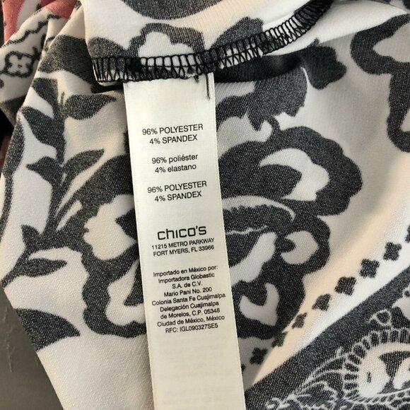 Chico's Top Floral Print Multicolored Open Shoulde - Picture 5 of 6
